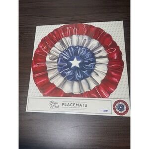 HESTER  AND COOK PLACEMATS SET OF 12 PAPER Fourth of July theme 15.6"X 15.7" NEW